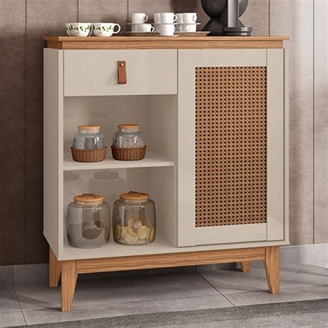 A Cabinet With Some Jars And Cups On It