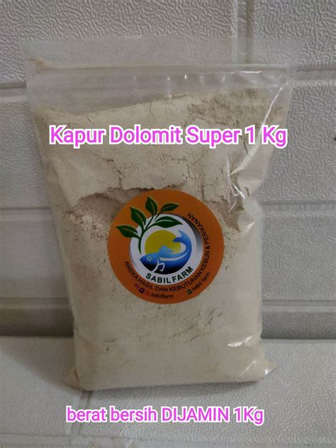 Pupuk Kapur Dolomit SUPER 1KG Kualitas Premium PUTIH Dan Bersih Untuk