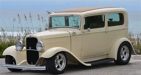 This Beach Beauty Is An All Steel 1932 Ford Tudor Sedan She Is Powered By A 402 Big Block Chevy