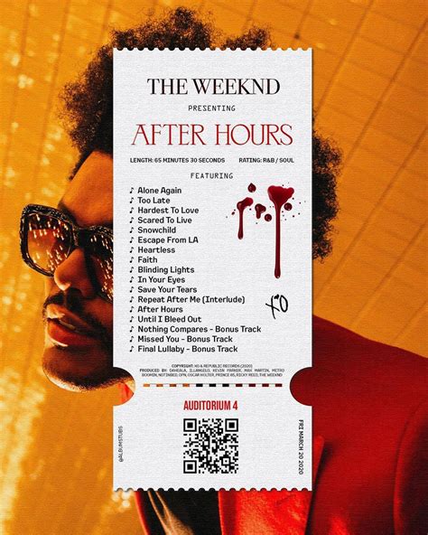 Album Stubss Instagram Post “after Hours🩸 [deluxe] — Theweeknd