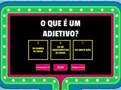 REVISAO ADJETIVOS Gameshow Quiz