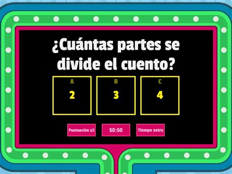 Partes Del Cuento Gameshow Quiz