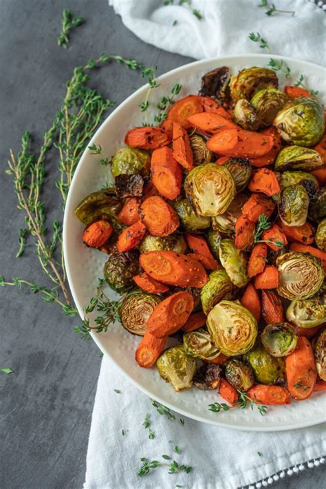 Herb Roasted Brussels Sprouts And Carrots Chelsea Dishes