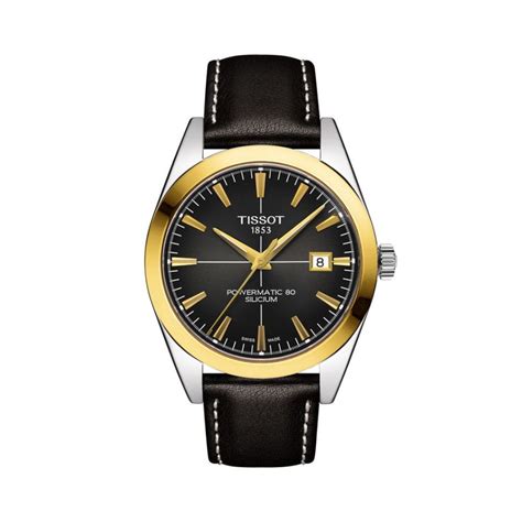 Tissot Gentleman Powermatic Silicium Solid K Gold Bezel Amj Watches