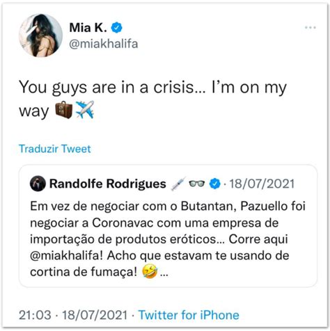 Ex Atriz Porn Mia Khalifa Volta A Ser Pauta Na Cpi Da Covid