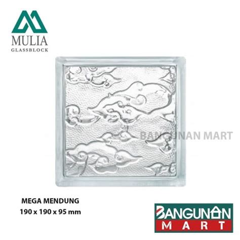 Jual MULIA GLASS BLOCK Mega Mendung 19x19cm 1 Dus Kota Bandung