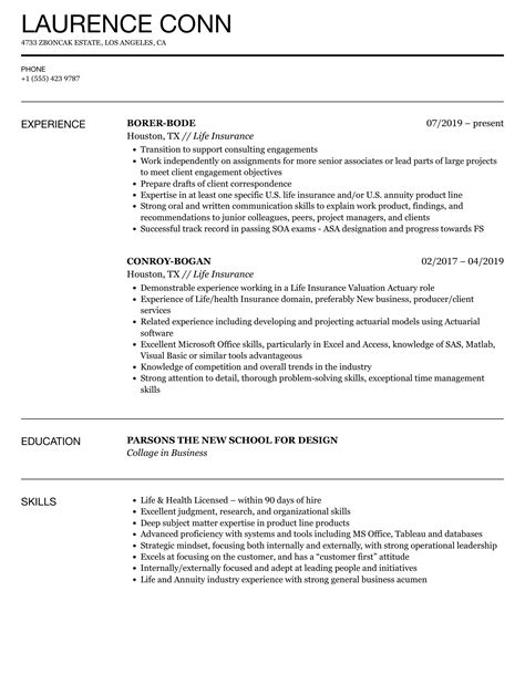 Insurance Resume Template Prntbl Concejomunicipaldechinu Gov Co