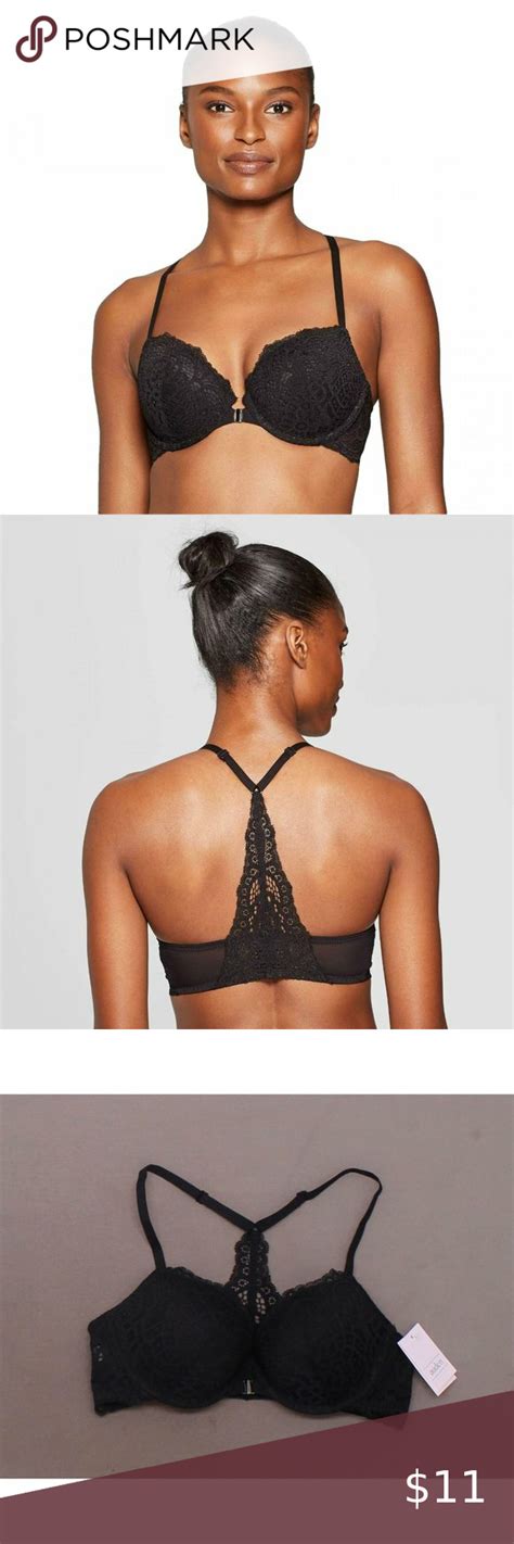 Nwt Auden Racerback Push Up Bra Black