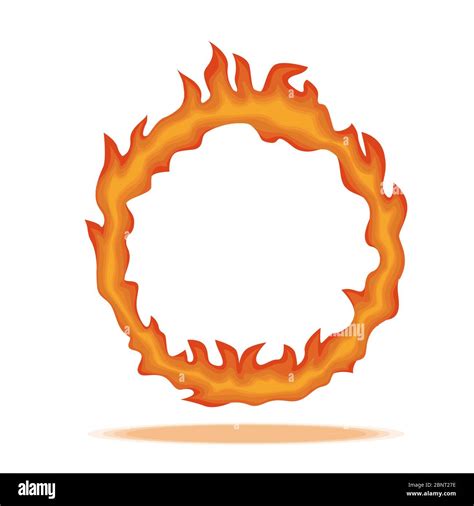 Ring Of Fire Circle Surrounded Hot Red With Dancing Tongue Flame Stock