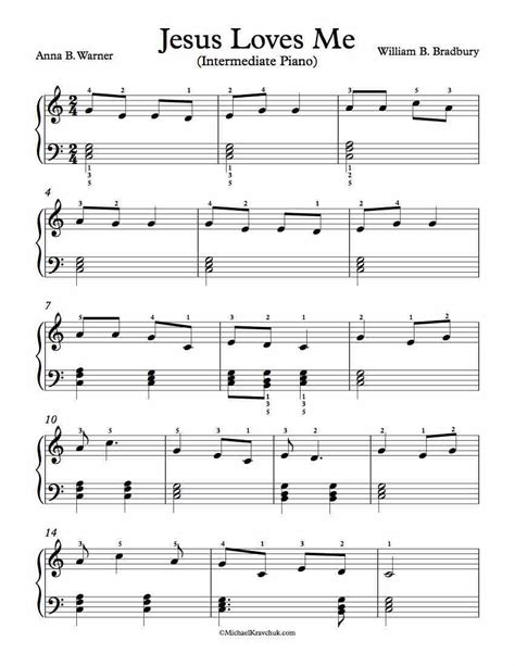 Popular Chord Music: Jesus Loves Me Piano Chords