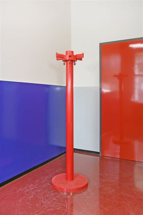 Red Vintage Kartell Italy Plastic Self Standing Postmodern Coat Rack Porte Manteau Pomo Retro ...