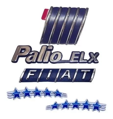 Kit Emblemas Palio Elx 2x 5 Estrelas Mala Capo 98 A 00