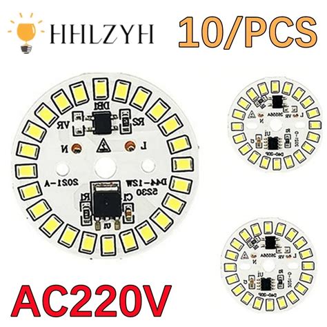 HHLZYH 10 Sztuk Partia AC220V Chip LED 3W 5W 7W 9W 12W 15W 90 Lumen W