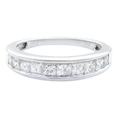 Karat White Gold Carat Princess Cut Channel Set Diamond Wedding