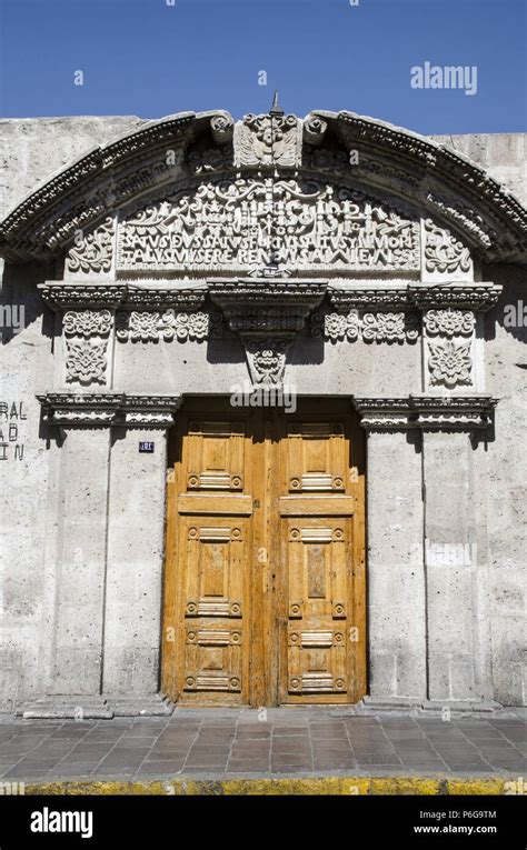 Traditional architecture in Arequipa city. Arequipa. Peru. UNESCO World ...