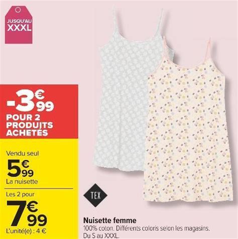 Promo Tex Nuisette Femme Chez Carrefour