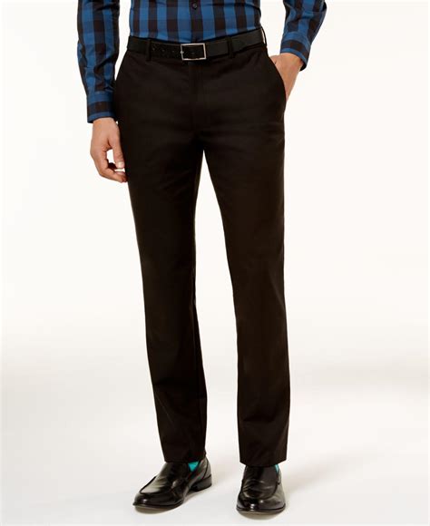 Alfani Cotton Men's Slim-fit Stretch Pants in Deep Black (Black) for ...