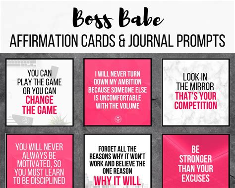 Boss Babe Affirmation Cards Lady Boss Journal And Business Etsy