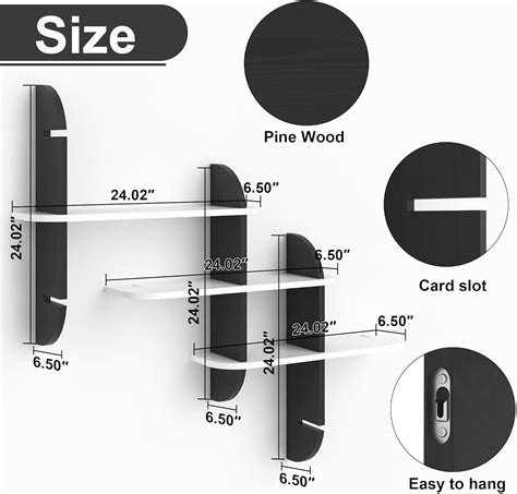 MVPSONAG Juego De 6 Estantes Flotantes Variables De Madera Estantes