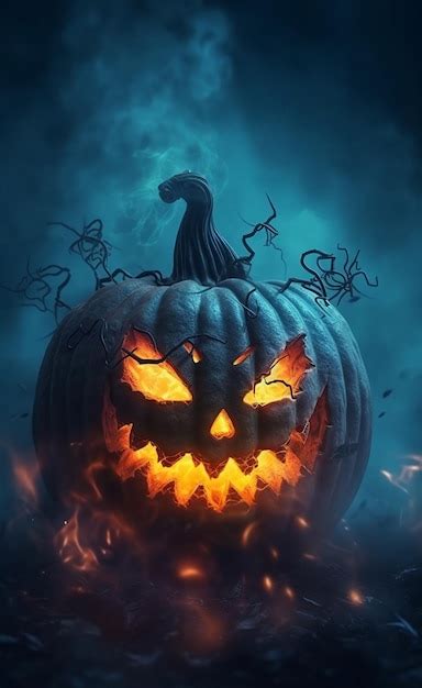 Feliz Fondo De Pantalla De Calabaza De Halloween Con Cara De Miedo En