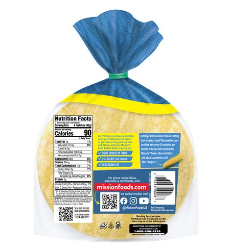 Low Calorie Yellow Corn Tortillas Mission Foods