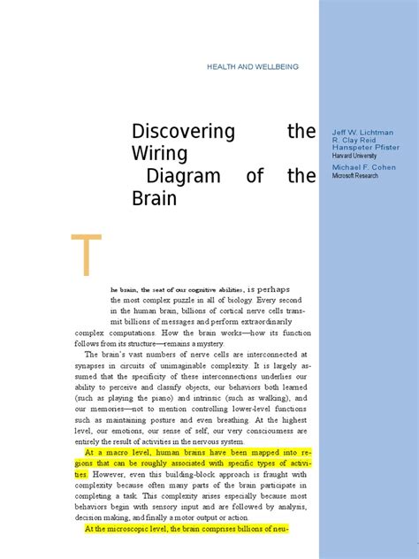 Discovering The Wiring Diagram of The Brain | PDF | Brain | Neuron