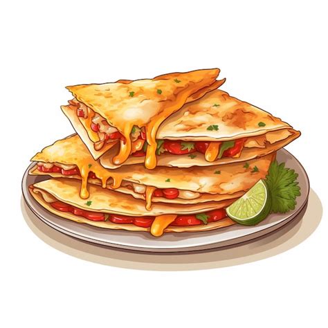 Quesadillas D Vetorial Ilustra O Caricatura Em Fundo Branco