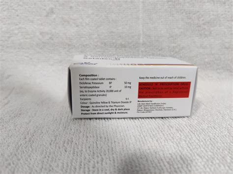 Diclofenac Potassium 50 Mg And Serratiopeptidase 10 Mg Orion Life Science