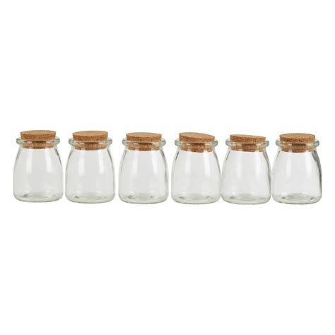 6pcs Tromso 160ml Round Glass Jars Cork Lid