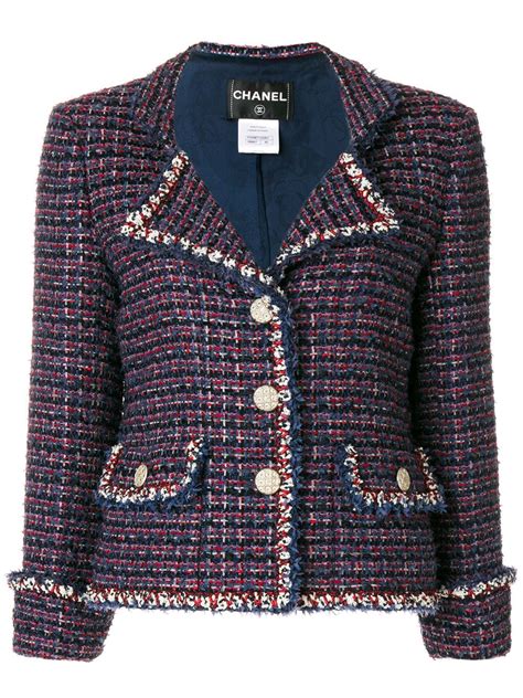 CHANEL Pre Owned Cropped Bouclé Jacket Farfetch