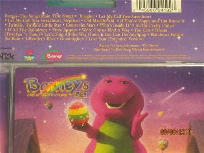 NEW Barney's Great Adventure Soundtrack from the Movie on CD 45986941923 | eBay