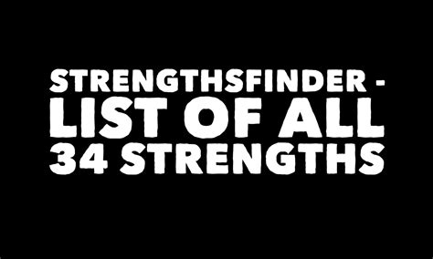 Strengthsfinder 20 List Of 34 Strengths A Man On A Mission