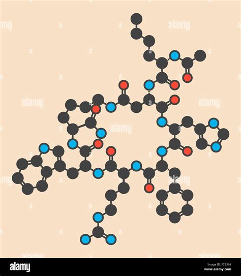 Melanotan Ii Synthetic Tanning Drug Molecule Hi Res Stock Photography