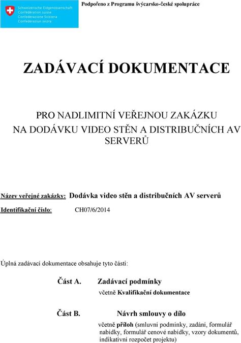 Zad Vac Dokumentace Pdf Sta En Zdarma