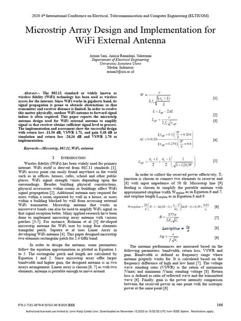 Microstrip Array Design and Implementation For WiFi External Antenna ...