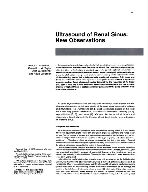 (PDF) Ultrasound of renal sinus: New observations