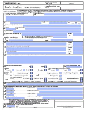 Fillable Online Stadt Lorch Rheingau Gewerbe Anmeldung Familienname