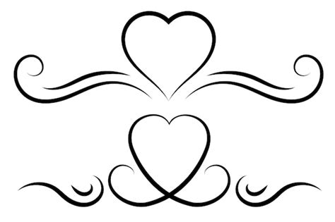 Thin Line Hearts Clipart - Clip Art Library