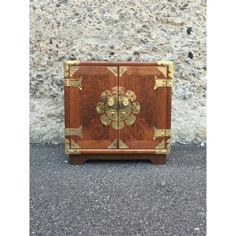 Vintage Chinoiserie Wood And Brass Jewelry Box Chairish