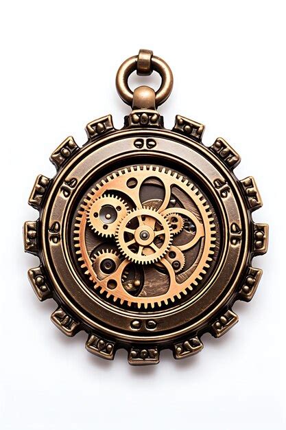 Premium Photo Isolated Of Steampunk Gear Amulet Steampunk Themed