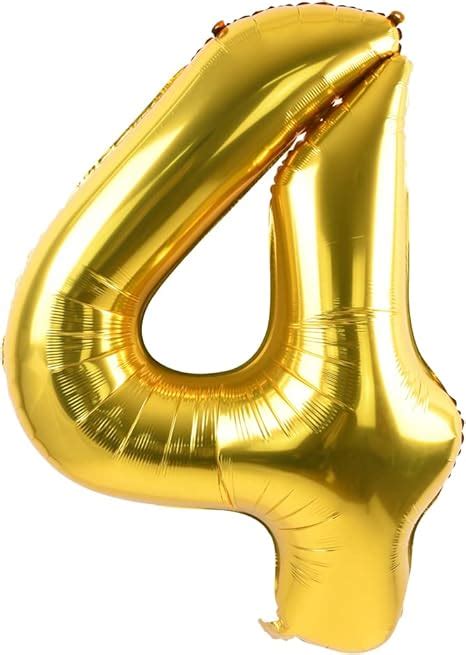 Toniful 40 Inch Gold Large Numbers Balloons0 9number 4