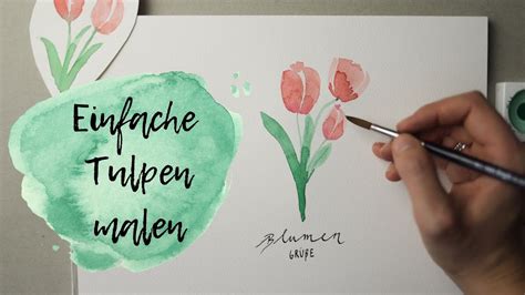 Einfache Tulpen mit Aquarell malen für Einsteiger YouTube