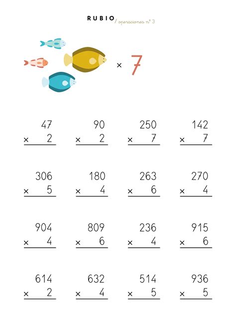 Fichas De Multiplicaciones De Una Cifra Para Imprimir De Primaria