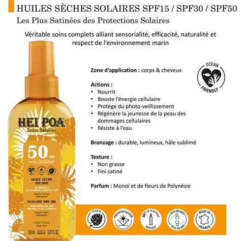 Huile Seche Solaire Ml Monoi Hei Poa Spf