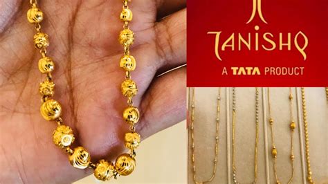 Tanishq Light Weight Stylish Gold Chain Designs With Details Gold