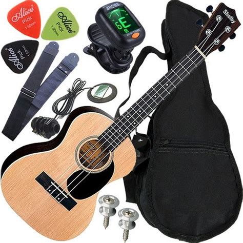 Kit Ukulele Shelby Tenor Elétrico Completo C Escudo Su25r 10 OFF