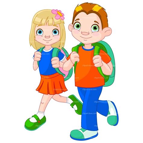 kid walking to school clipart - Clipground