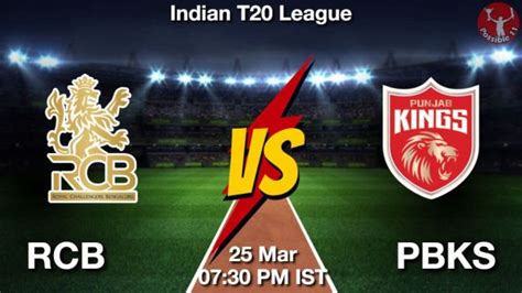 Rcb Vs Pbks Dream Prediction Team Live Cricket Mar