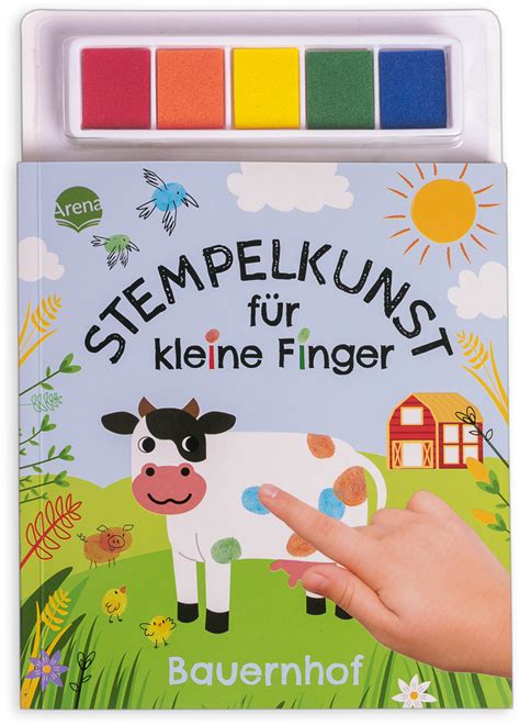 Stempelkunst für kleine Finger Bauernhof Fingerstempeln für Kinder