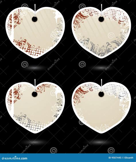 Set Of Vector Beige Heart-shaped Labels Royalty Free Stock Photo ...